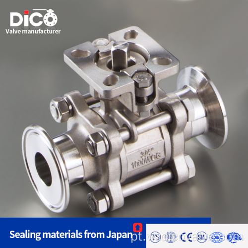 Fim da pinça com ISO5211 SS 3PC Ball Valve